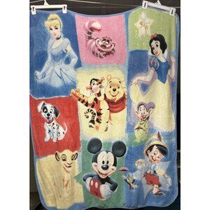 Disney Character Fleece Throw Blanket Cinderella Lion King Pinocchio Pooh Mickey